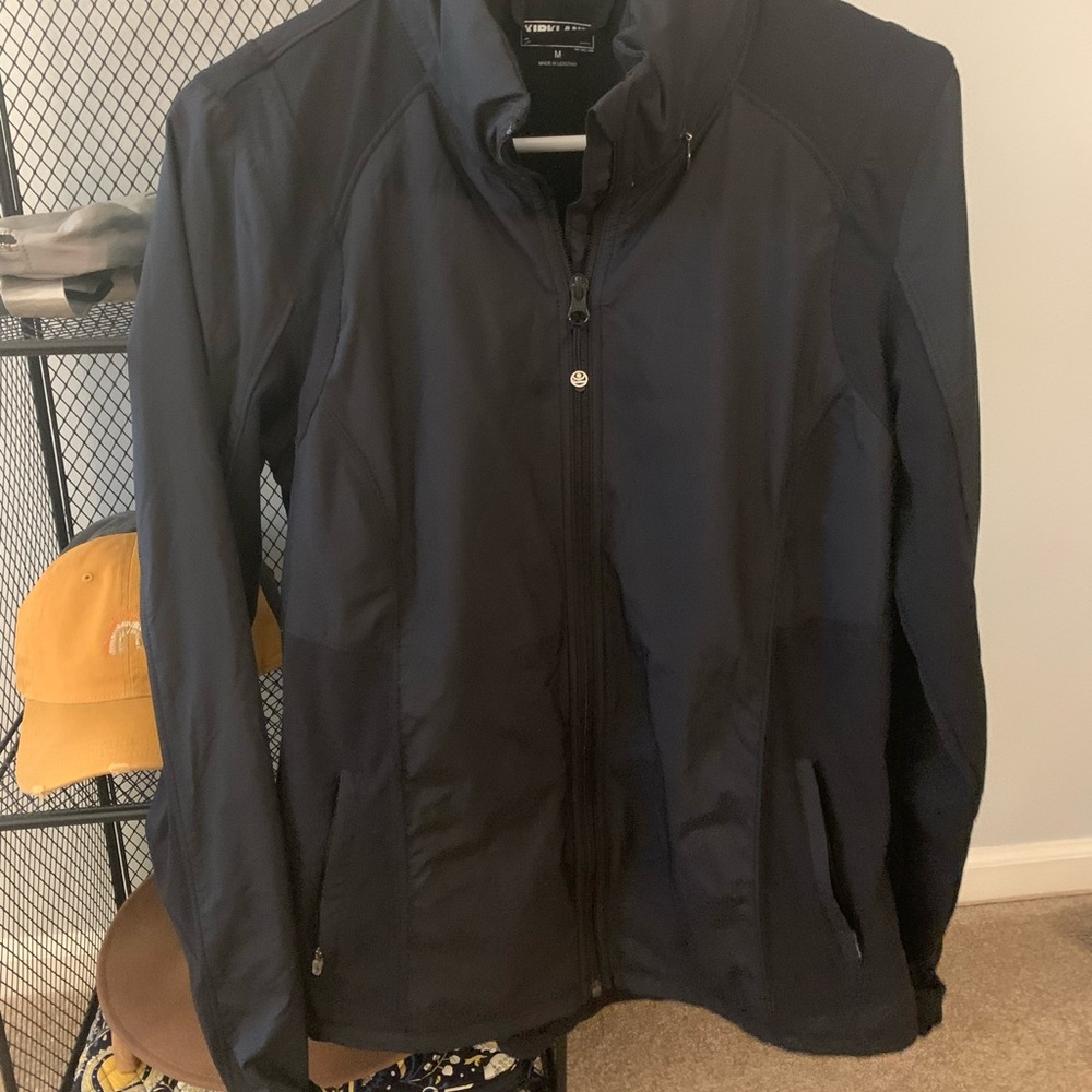 Kirkland Costco Black Zip Up Jacket Rain Coat